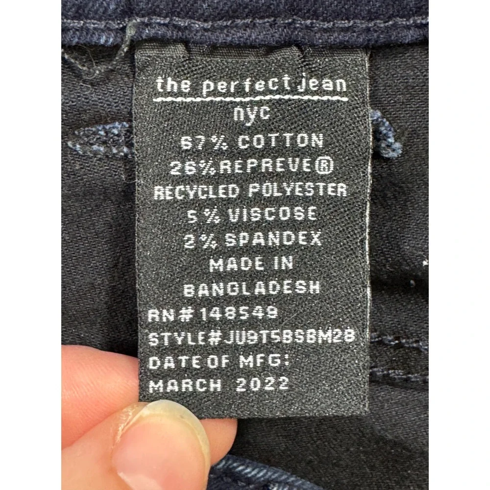 The Perfect Jean Mens Slim Thick Dark Blue Denim Jeans 36x28 Meas: 36x27
